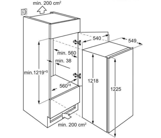 Lodówka do zabudowy ELECTROLUX LFB3AE12S 121,8cm 35dB Komora Zamrażalnika -18 Stopni 188L - 1256512 - zdjęcie 7